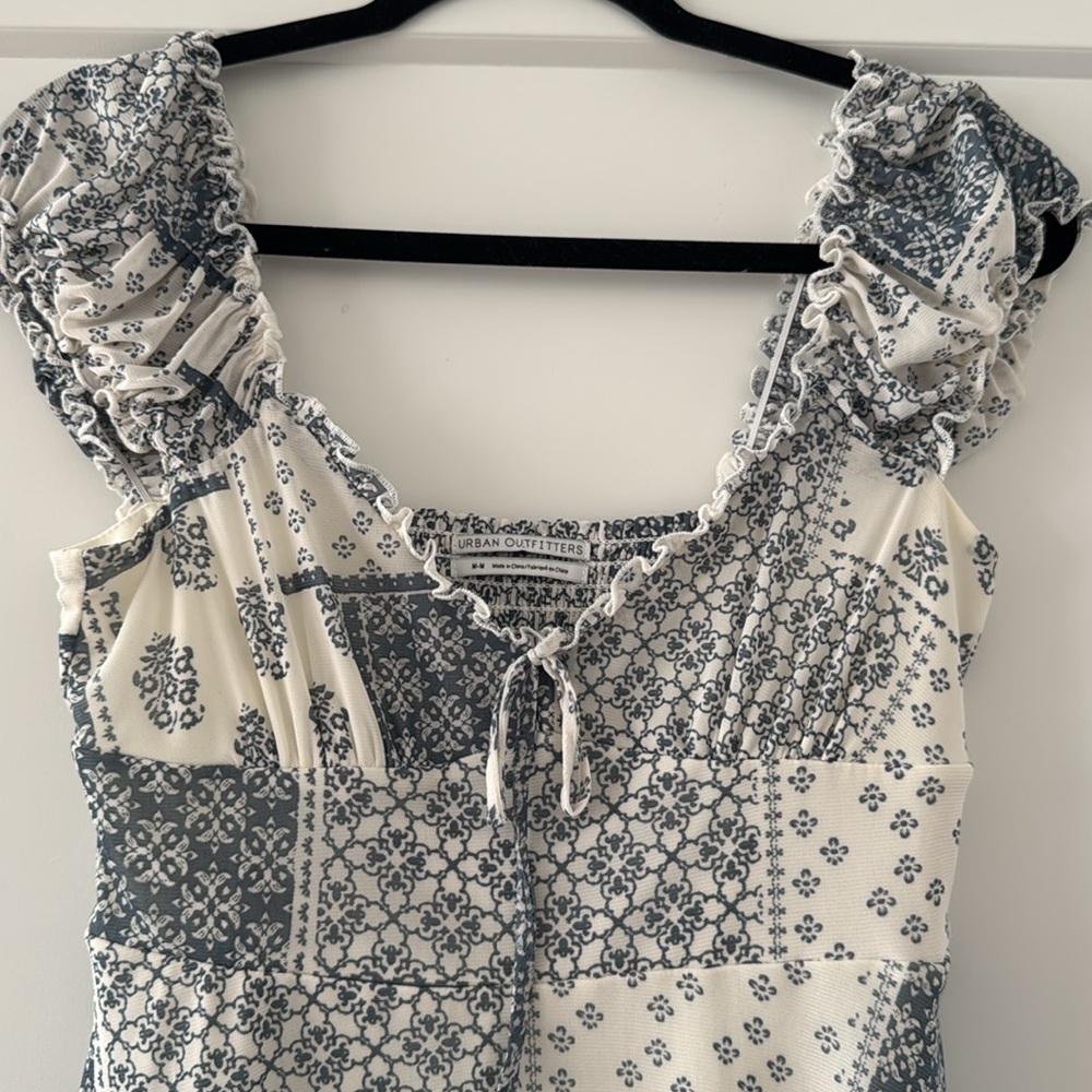 Urban outfitters blue and cream patchwork style dress - Picture 2 of 4